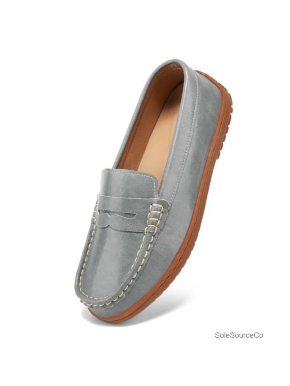 Women's Handsewn Penny Loafers Slip On Mocc Leather Driving Shoes